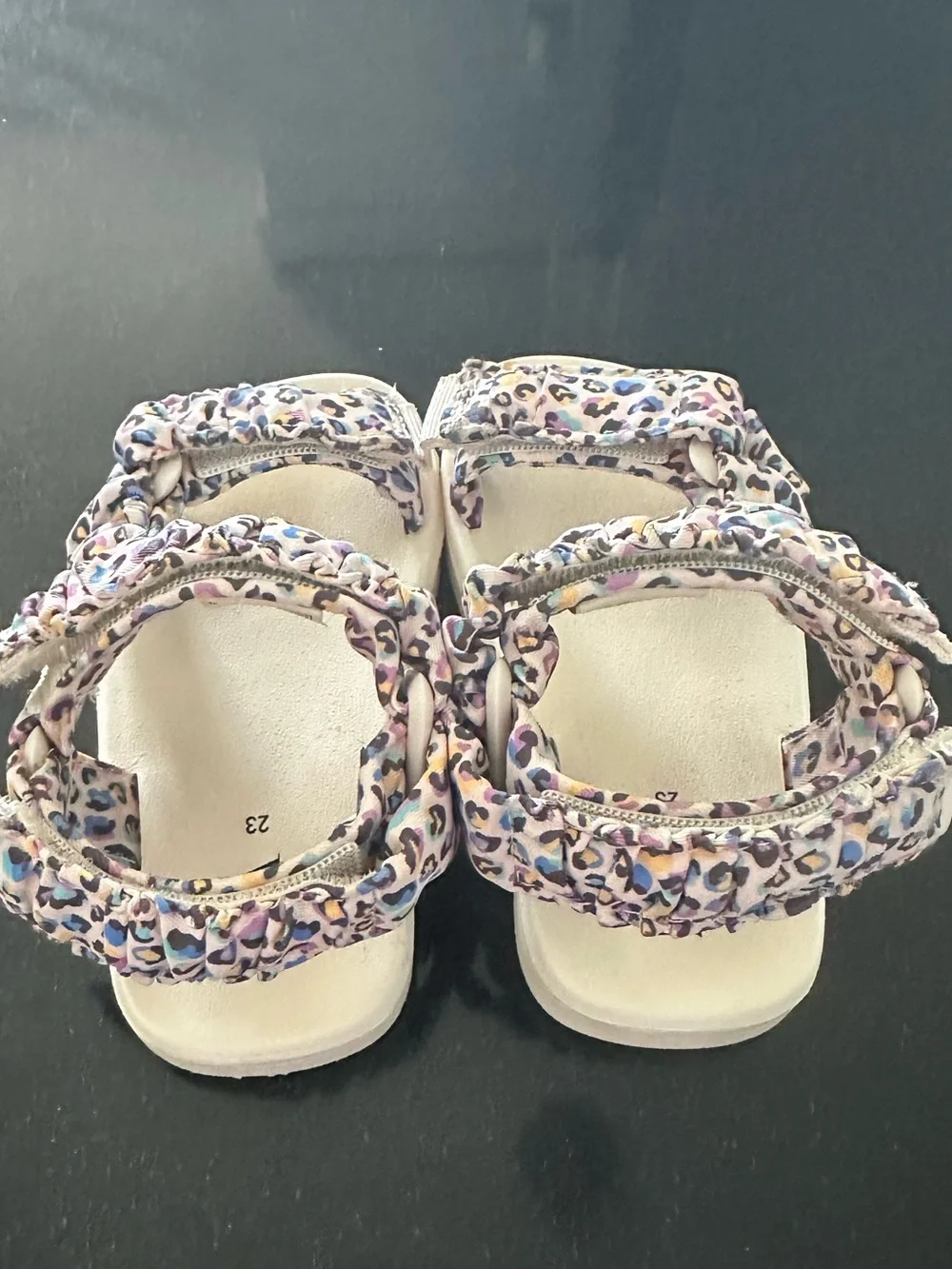 Zara Pink Multicolor Leopard Print Kids Sandals
